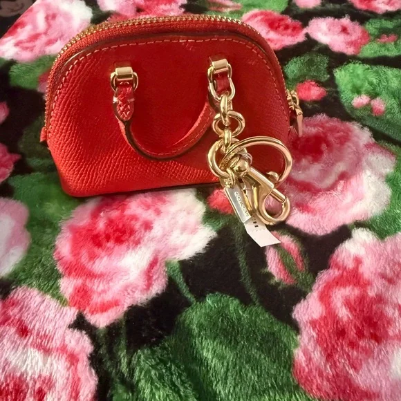 Coach Vibrant Red Mini Bag with Gold Accents - Picture 2 of 4